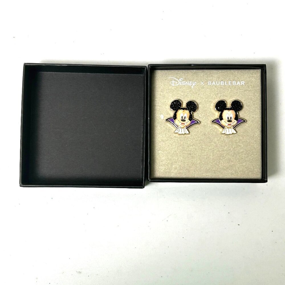 Disney X Baublebar Earrings Mickey Mouse‎ Vampire Dracula Stud Halloween NIB